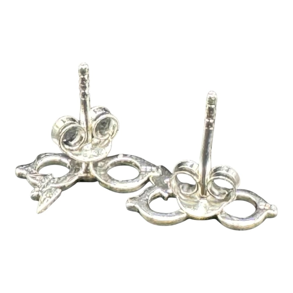 Silver Lightning Bolt Stud Earrings - image 3